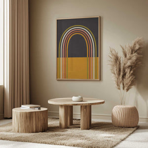 Tablou înramat „Geo Shapes Fall 21 Rainbow Arc” de Ana Rut Bre