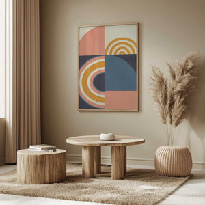 Tablou înramat „Rainbow Plus Shapes  Blue Mustard9” de Ana Rut Bre