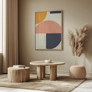 Tablou înramat „Rainbow Plus Shapes  Blue Mustard2” de Ana Rut Bre