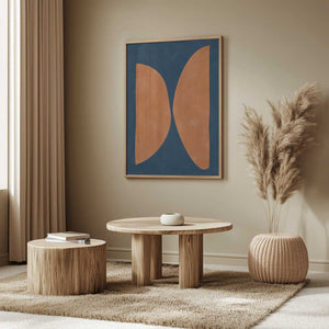 Tablou înramat „Bold Orange Geometric Shapes” de Elena Ristova