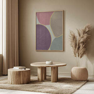 Tablou înramat „Abstract Circles With Gold 4” de Bilge Paksoylu