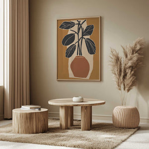 Tablou înramat „Bold Leaf Silhouette” de Treechild