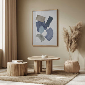 Tablou înramat „Blue & Brown Paint Blocks” de Orara Studio