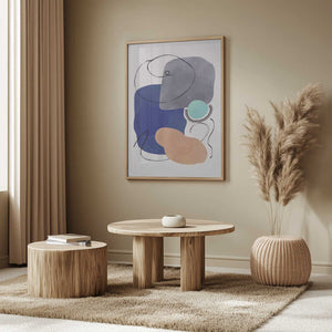 Tablou înramat „Watercolor Organic Shapes 5” de Little Dean