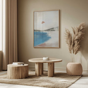 Tablou înramat „Landscape Painting with a Serene Beach” de Little Dean