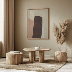 Tablou înramat „Geometric Shapes in Earthy Tones” de Little Dean