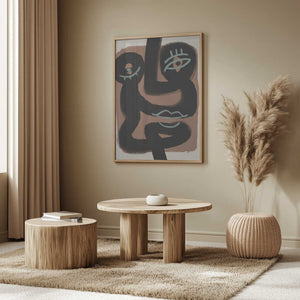 Tablou înramat „Abstract Black Portrait Pair” de Little Dean