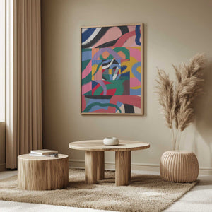 Tablou înramat „Colorful Line Ribbon Abstract” de Little Dean