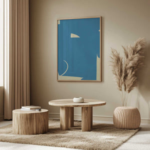 Tablou înramat „Large Abstract Cut Out In Blue” de Little Dean