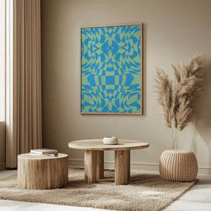 Tablou înramat „Cool Colors Warp Checkers” de Little Dean