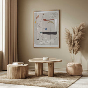 Tablou înramat „Minimalistic Lines and Colorful Shapes” de Little Dean
