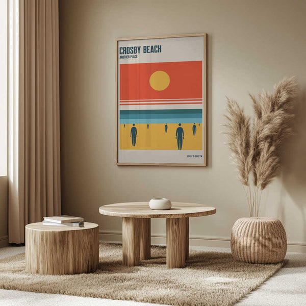 Tablou înramat „Crosby Beach Iron Men Liverpool Merseyside” de Retrodrome