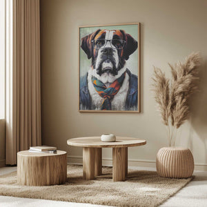 Tablou înramat „Hipster dog animal art” de Justyna Jaszke