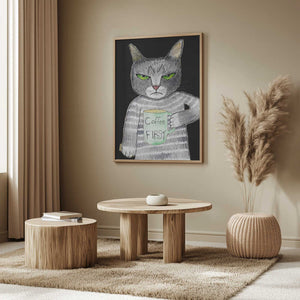 Tablou înramat „Coffee Cat” de Sharyn Bursic