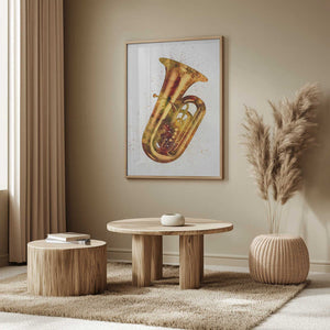 Tablou înramat „Tuba Abstract Watercolor” de Michael Tompsett