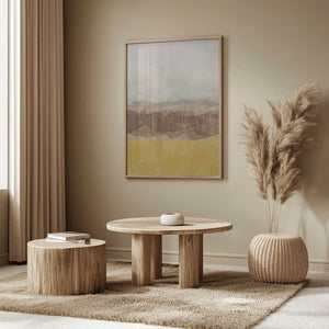 Tablou înramat „Coastal landscape with beach and sea in earth tones” de Imaginative