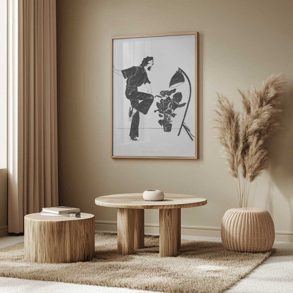 Tablou înramat „Jlr Dancingathome4 Blackandwhite Copy” de Jenny Liz Rome