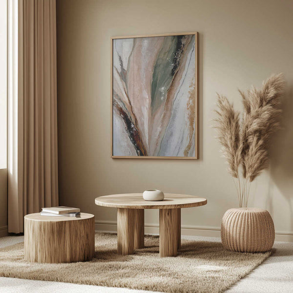 Tablou înramat „Flowing Patterns In Earth Tones And Green Hues” de Alpenglow Workshop