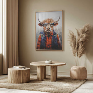 Tablou înramat „Buffalo Watercolor Animal Art (4)” de Justyna Jaszke
