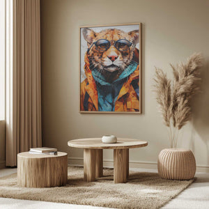 Tablou înramat „Cheetah Watercolor Animal Art” de Justyna Jaszke