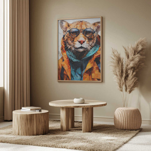 Tablou înramat „Cheetah Watercolor Animal Art” de Justyna Jaszke