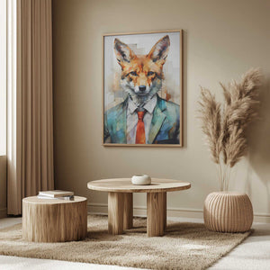 Tablou înramat „Fox Watercolor Animal Art (2)” de Justyna Jaszke