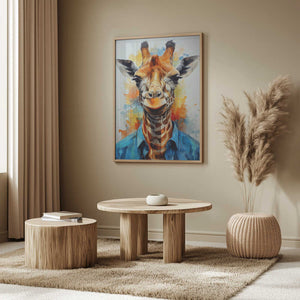 Tablou înramat „Giraffe Watercolor Animal Art (1)” de Justyna Jaszke