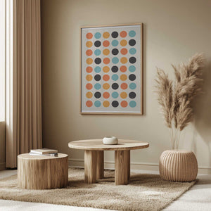 Tablou înramat „Retro Dot Delight” de THE MIUUS STUDIO