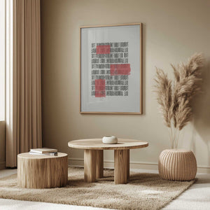 Tablou înramat „Crimson Grids” de THE MIUUS STUDIO
