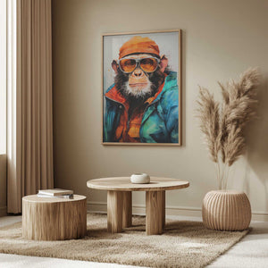 Tablou înramat „Gorilla Watercolor Animal Art” de Justyna Jaszke