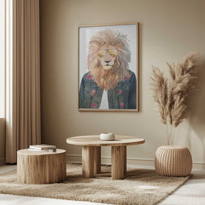 Tablou înramat „Golden fashion lion 3” de Sarah Manovski