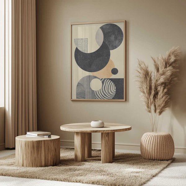 Tablou înramat „Geometric Art with Circles and Patterns” de Melloi Art Prints