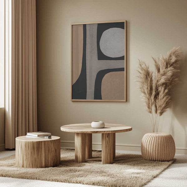 Tablou înramat „Normal grey organic shape” de Little Dean