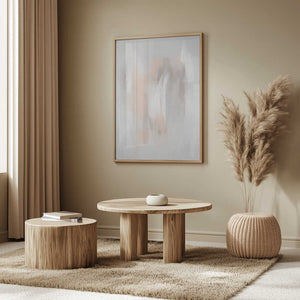 Tablou înramat „Soft Neutral Tones with Delicate Brushstrokes” de uplusmestudio