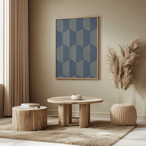 Tablou înramat „Geometric Pattern with Repeating Rhombus Shapes” de Annick