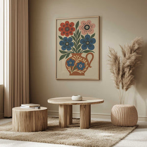 Tablou înramat „Floral Vase Delight” de Marianne Bassil