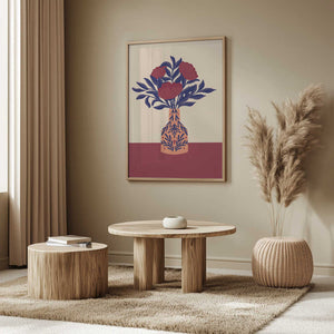 Tablou înramat „Burgundy Poppies In a Vase” de Angela Minca