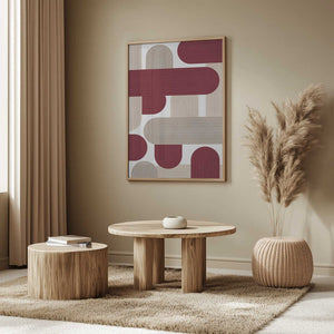 Tablou înramat „Curved Stripes Harmony” de Vitor Costa