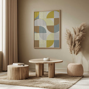 Tablou înramat „Palm Springs Desert Shapes Mustard” de Alexandra Weise