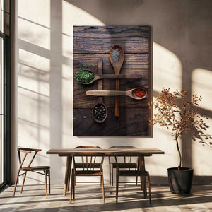 Tablou canvas „Wooden Spoons With Colorful Spices” de Karina Aleksandrova