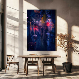 Tablou canvas „Tokyo Blue Rain” de Javier de la Torre