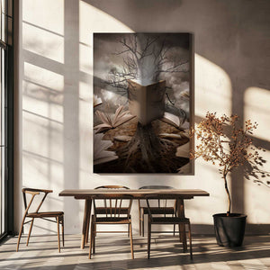 Tablou canvas „Old Tree Reading Story Book” de Angela Waye