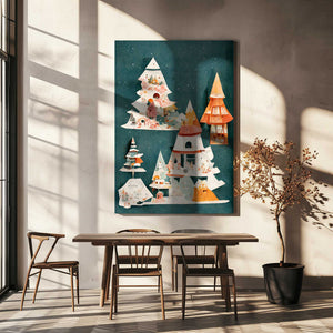 Tablou canvas „Enchanted Forest Homes” de Treechild