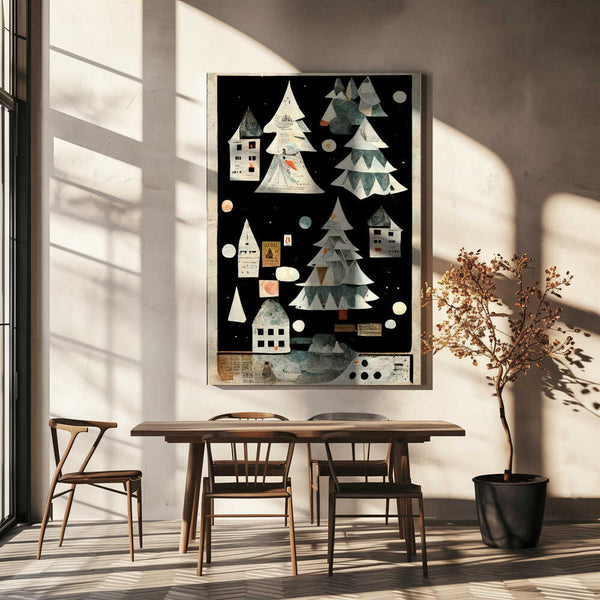 Tablou canvas „A Paper Village At Night” de Treechild