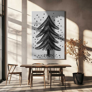 Tablou canvas „Monochrome Pinefall” de Treechild