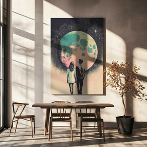 Tablou canvas „Lunar Lovers' Journey” de Treechild