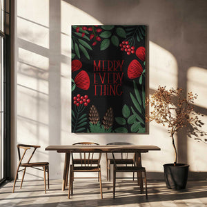 Tablou canvas „Merry everything in black” de Rosana Laiz Blursbyai