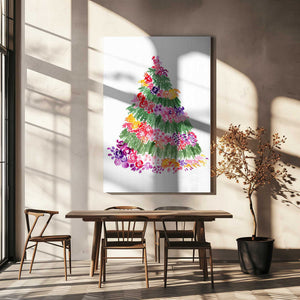 Tablou canvas „Floral watercolor Christmas tree” de Rosana Laiz Blursbyai