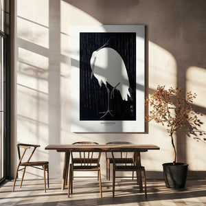 Tablou canvas „Egret In The Rain” de Ohara Koson