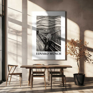 Tablou canvas „Skriet- The Scream - Monochrome Version” de Edvard Munch